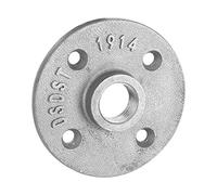 Jeanoko Base de Bride en Alliage D'aluminium Haute Résistance, 10 Pièces, Bride de Sol à 4 Trous pour la Fixation D'étagère, Raccords de Tuyaux Filetés DN15 1/2 Pouces pour la Décoration, la