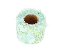 Jeanoko Bobine de Rouleau de Tulle, 10 Yards, 6cm, Ruban en Maille de Fleurs à Paillettes Brodées élégantes pour Décorations de Fête de Mariage (Verte)