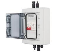 Jeanoko Boîte de Combinaison PV, Boîte de Combinaison Solaire Photovoltaïque, étanche IP65 avec Disjoncteur DC500V 32A, Parasurtenseur pour Systèmes de Panneaux Solaires