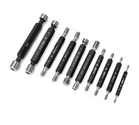 Jeanoko Bouchon fileté 10 Pièces, Jeu de Jauges de Filetage en Pouces Métriques, Jauges D'inspection avec Boîte de Rangement pour la Mesure du Diamètre (Fil impérial)