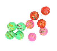 Jeanoko Boules Colorées de Recherche de Nourriture pour Perroquets, Jouets à Mâcher avec Cloches pour Petits Oiseaux de Compagnie, Matériau Sûr, 10 Pièces