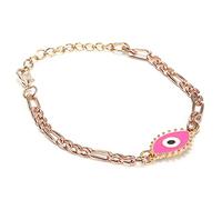 Jeanoko Bracelet Mauvais œil Amulette de Décoration élégante pour un Usage Quotidien Les Fêtes 1 Pièce Alliage de Zinc (Rose Rouge)