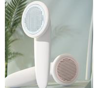Jeanoko Brosse de Toilettage pour Chat, élégante et Mignonne, Brosse Autonettoyante pour Chats et Chiens, 1 X Outil de Toilettage pour Animaux de Compagnie en Acier Inoxydable (Rose)