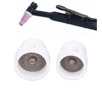 Jeanoko Buse en Céramique de Tasse de Soudage TIG 2 Pièces, Kit de Remplacement Résistant aux Hautes Températures pour Accessoires de Torche de Soudage Série WP9 17 18 20 25 26 (Blanche)