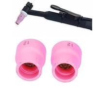 Jeanoko Buse en Céramique de Tasse de Soudage TIG 2 Pièces, Kit de Remplacement Résistant aux Hautes Températures pour Accessoires de Torche de Soudage Série WP9 17 18 20 25 26 (Rose)
