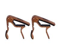 Jeanoko Capodastre de Guitare électrique, Conception en Bois Durable avec Coussinets en Caoutchouc pour une Utilisation Polyvalente D'instruments, Kit de 2 Pièces (Grain de bois profond)
