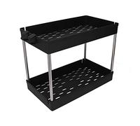 Jeanoko Chariot de Rangement Portable à 2 Niveaux pour Dortoir de Bureau, Support de Rangement Durable pour Outils à 2 Niveaux pour Petite Cabine, Organisateur de Sol en Acier Inoxydable pour