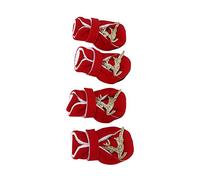 Jeanoko Chaussures de Noël pour Chien, Bottes Chaudes et Confortables pour Petits et Moyens Chiens, Ensemble de 4 Pièces en Faux Daim Durable (M)