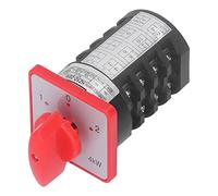 Jeanoko Commutateur de Commutation Sélecteur de Commande à Bouton Durable pour Utilisation du Moteur AC380V pour le Démarrage du Commutateur de Régulation de Vitesse D'inversion Matériau Ignifuge PC