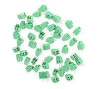 Jeanoko Connecteur de Bornier à Vis PCB à 2 Broches, Pas de 2,54 Mm, Matériau en Cuivre Plastique Vert, avec Soudage Facile et Performances Ignifuges, 50 Pièces