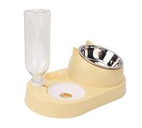 Jeanoko Ensemble Automatique de Bols d'eau et de Nourriture pour Animaux de Compagnie, avec Bols Inclinés en Acier Inoxydable pour Chiens et Chats, capacité de 500ml, Facile à Nettoyer