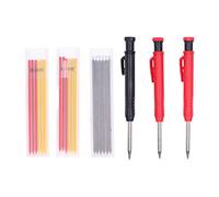 Jeanoko Ensemble de 21 Crayons de Charpentier Solides avec Recharge, Outil de Marquage Mécanique à Nez Long et à Trou Profond pour la Construction du Bois et les Maçons