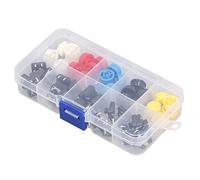 Jeanoko Ensemble de Commutateurs Tactiles Ronds Durables 25 Pièces 12x12x7.3mm Interrupteur à Bouton-poussoir Tactile momentané SMD PCB à 4 Broches avec Capuchon pour les Passionnés D'électronique