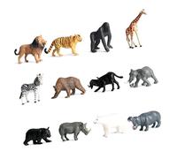 Jeanoko Ensemble de Figurines Réalistes d'animaux Sauvages, 12 Pièces, Jeu éducatif pour Enfants Garçons, Statues en Plastique Sûres (Faune)