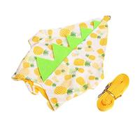 Jeanoko Ensemble de Harnais pour Vêtements de Lapin, Laisse Réglable en Polyester Doux pour Lapins, Parfait pour Les Fêtes d'halloween, Motif Ananas Jaune Chaud, Comprend 1 Harnais et 1 Laisse