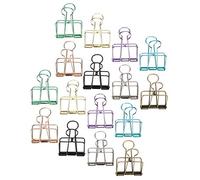 Jeanoko Ensemble de Pinces à Reliure Creuses, Trombones Décoratifs Multicolores pour Organiser des Fichiers et des Notes, Paquet de 16 en 8 Couleurs (Grande)