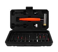 Jeanoko Ensemble de Poinçons en Acier, Marteau Perforateur, Ensemble D'outils Portables de Haute qualité pour le Travail du Bois et L'artisanat avec Boîte de Rangement de Marteau Amovible pour