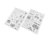 Jeanoko Ensemble de Tampons Transparents, Tampons Transparents Uniques et Durables pour la Fabrication de Cartes et le Scrapbooking, 2 Pièces