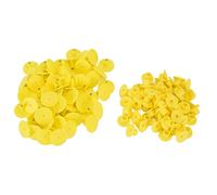 Jeanoko Étiquettes Auriculaires Rondes pour Animaux, 100 Pièces, Durables, pour L'identification du Bétail, en Matériau TPU, Faciles à Utiliser pour L'élevage de Moutons, de Bovins et de Porcs (Jaune)