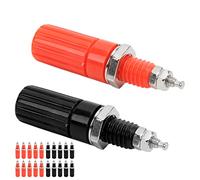Jeanoko Fiche Banane Précise 4 Mm Résistance à la Corrosion Performance D'isolation Borne de Liaison M3 Enfichable pour Accessoires de Test électrique Cuivre Rouge 10 Paires Légère et Portable