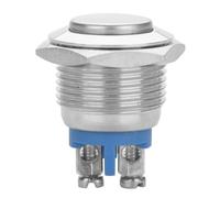 Jeanoko Interrupteur à Bouton-poussoir en Métal étanche avec Réinitialisation Automatique pour équipement électrique 5 Pièces/ensemble 16mm 250V pour Garde D'entrée (G Aotou)
