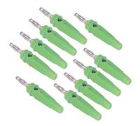 Jeanoko Jeu de Connecteurs Fiche Banane 4mm, avec Caoutchouc Durable et Laiton é pour Machines à Souder, Générateurs de Charge, Paquet de 10 (Verte)