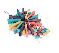 Jeanoko Jouet de Bloc de Couleur pour Perroquet, pour Mâcher et Jouer, Balançoire en Bois Durable pour Oiseaux, 18x29cm