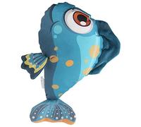 Jeanoko Jouet de Simulation de Poisson Amusant pour Chat, Poisson Rouge Bleu en Mouvement pour Chats D'intérieur à Mordre, à Mâcher et à Donner des Coups de Pied, Peluche Douce 24x7x18cm