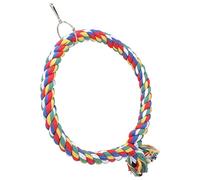 Jeanoko Jouets Balançoires pour Oiseaux, Anneau en Corde de Coton coloré, Support de Jeu pour Perroquets et Calopsittes et Tourtereaux, 1 unité (S)