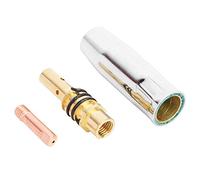 Jeanoko Kit de Pistolet de Soudage, Ensemble de Buses de Protection en Laiton avec Embouts de Contact et Support pour Soudeur Binzel 15AK, 10 Pièces + pour Soudeurs Professionnels