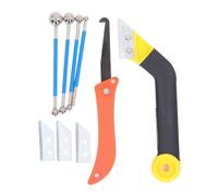 Jeanoko Kit de Scie à Coulis, Outil de Remplissage en Acier Rapide pour le Nettoyage des Joints de Carrelage, Ensemble D'outils de Calfeutrage avec Poignée en ABS pour Cuisine, Salle de Bain,