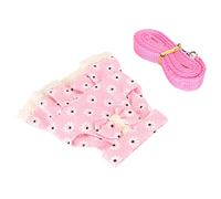 Jeanoko Laisse de Robe de Lapin, Vêtements Mignons et Réglables Doux pour Petits Animaux de Compagnie, y Compris Cochons d'Inde et Hamsters, Coton et Nylon, 1 Ensemble (S Rose)