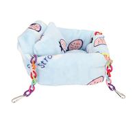 Jeanoko Lit Chaud Suspendu pour Hamster, Hamac en Peluche à Motif de Fraise Mignon avec Oreiller pour Petits Animaux comme Les Hamsters et Les Hérissons (S)