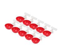 Jeanoko Lot de 10 Gobelets Automatiques pour Poulet, Bols d'eau Rouges