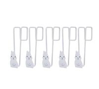 Jeanoko Lot de 5 Crochets de Porte en Forme de Lapin de Dessin animé, Jolis Crochets de Suspension pour le Rangement des Serviettes et des Sacs dans la Chambre ou la Salle de Bain, en Acier Inoxydable