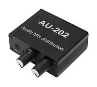 Jeanoko Mélangeur Audio, Distributeur Stéréo, Meilleurs Effets, Boîtier de Commutation 2 en 2 Sorties pour L'amplification, Matériau ABS et Alliage D'aluminium