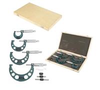 Jeanoko Micromètre Extérieur 4 Pièces 0-100mm Micromètres Extérieurs Métriques Jauge D'épaisseur étriers de Mesure avec étui