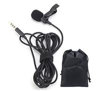 Jeanoko Microphone Lavalier Filaire Mini Micro Portable pour Diffusion Idéal pour Vidéos sur Smartphone Métal Noir 1 Pièce