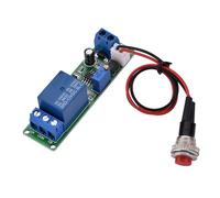 Jeanoko Module de Relais de Minuterie DC 12 V, Interrupteur D'arrêt à Retard Réglable 1-10 Secondes avec Bouton, pour équipement D'automatisation, Développement PLC, Maison