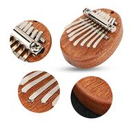 Jeanoko Piano à Pouce 8 Touches, Mini Instrument de Musique Décoratif Portable pour les Voyages, L'école et les Fêtes, Acrylique Transparent, Cristal en Forme de Cœur, 7,1 Cm (bûche ovale)