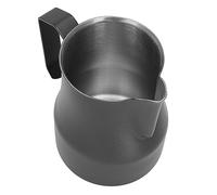 Jeanoko Pichet à Mousse de Lait en Acier Inoxydable, Pichet à café Durable pour Mousser le Lait et le café, Tasse à en Acier Inoxydable 304 pour Barista à la Maison, 1 X Tasse à et à (Noir 450ML)