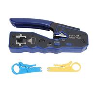 Jeanoko Pince à Sertir Ethernet Pass Through Outil de Sertissage Multifonction Efficace pour Câbles RJ45 RJ11 RJ12 Convient aux Câbles Cat5 Cat5e Cat 6 pour électriciens Acier allié