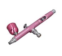 Jeanoko Pistolet Aérographe Rose Réglable et Portable pour Nail Art, Buses de 0,3 Mm pour la Coloration de Modèles, Tatouage à L'aérographe, Arts et Travaux Manuels, Aluminium/cuivre