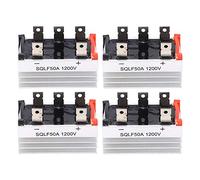 Jeanoko Pont redresseur triphasé 4 Pièces SQLF50A 1200V Pont Redresseur Soudage 50A Triphasé Redresseur Grande Puissance Stable Module de Rectification avec Dissipateur de Chaleur