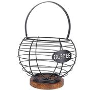 Jeanoko Porte-dosette de café élégant, Grille Métallique, Panier de (Noir)