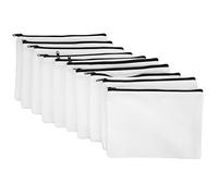 Jeanoko Sac à Bricolage Vierge, Pochette à Crayon en Toile 10pcs Sac en Toile Vierge 7.8x5,7 Pouce Doux Sac à Fermeture éclair à Fermeture éclair à Fermeture éclair à Glissière pour la