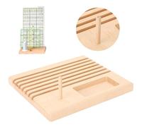 Jeanoko Support de Règle de Matelassage, Petit Support de Rangement de Bobines en Bois de Hêtre pour Outil de Couture