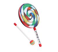 Jeanoko Tambour à Main pour Enfants, Instrument de Percussion Arc-en-Ciel Multicolore pour L'éducation Musicale - Matériau PVC Durable - Comprend 1 Tambour et Un Pilon (8 Pouces)