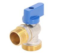 Jeanoko Vanne D'arrêt D'angle, Robinet à Bille Quart de Tour en Laiton avec Filetage Mâle G1/2 DN15 et Filetage Mâle G3/4 DN20, pour évier de Cuisine de Toilettes