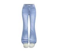 Jeans à Évasé Filles Enfants Y2k Haute Taille Élastique Bootcut Pantalon à Pattes D'éléphant Mode Vintage Décontracté Été Long Jean en Denim avec Poches Boutons Saint Valentin Ado 6-14 Ans Streetwear